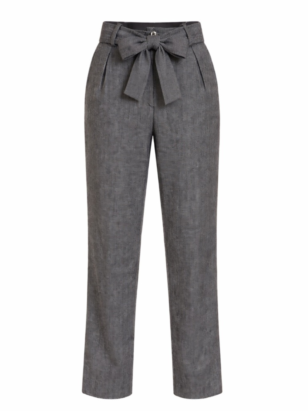 Wilfred Aritzia Tie Waist Wool Blend Pants Size 0 Grey Plaid High Rise